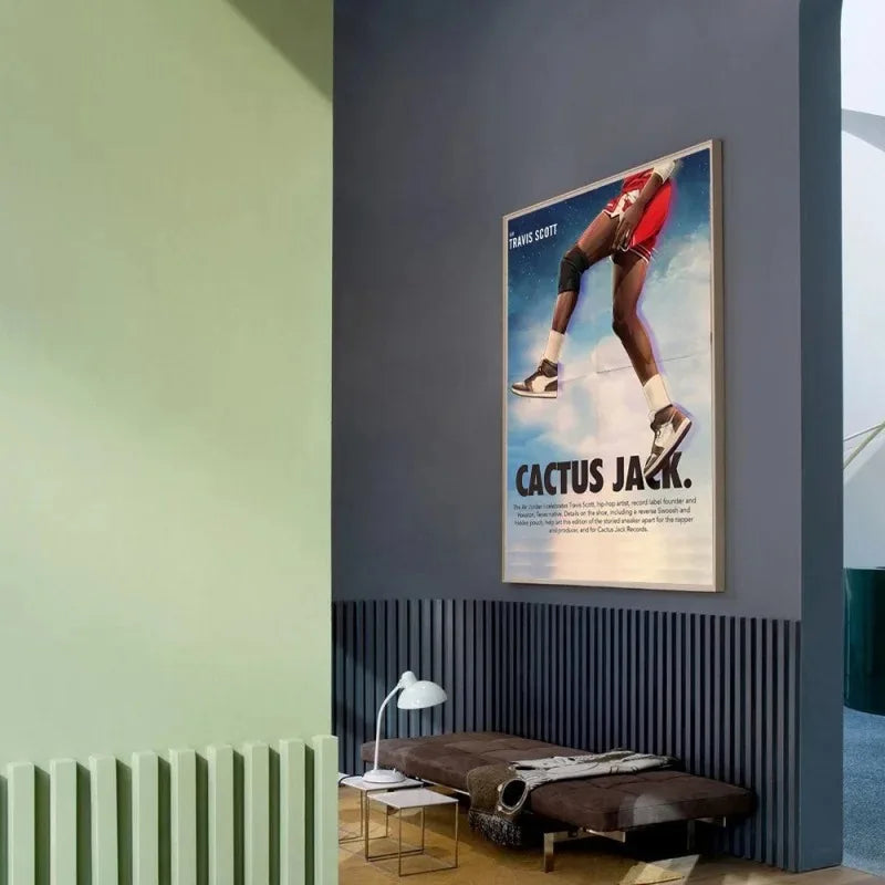 Basketball Sneakers Poster Wall Art Retro Style