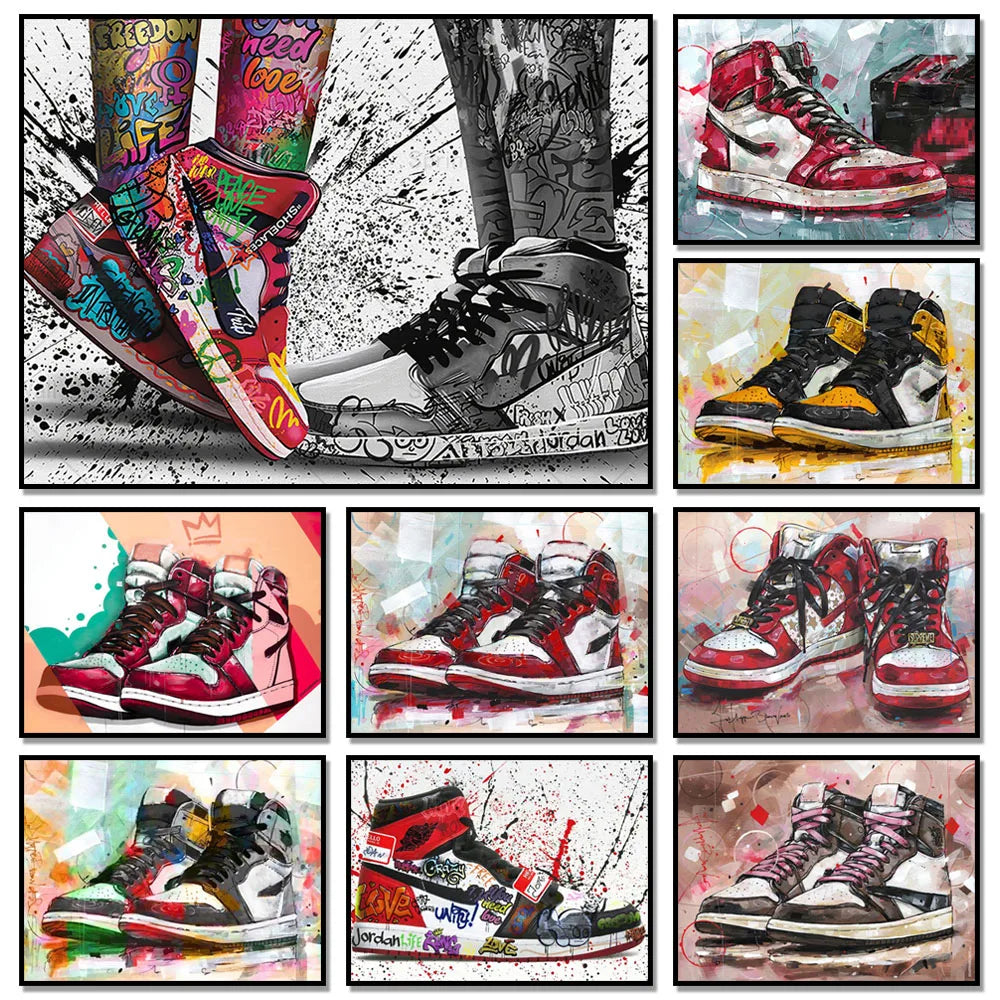 Graffiti Sneakers Wall Art Poster