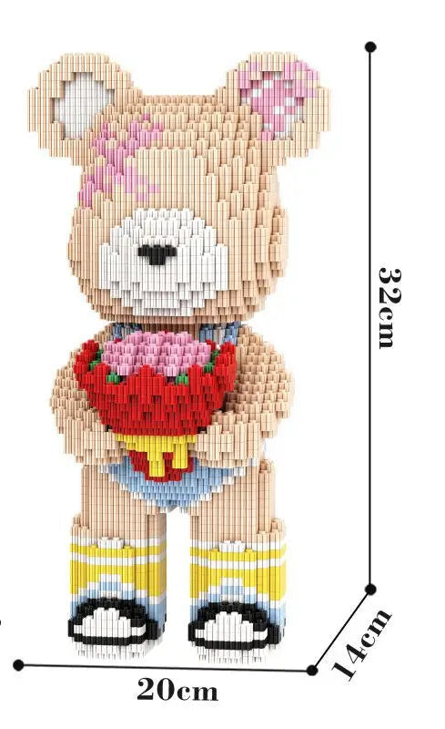 Mini Bearbrick Half Anatomy Fluid Art Bear Orna