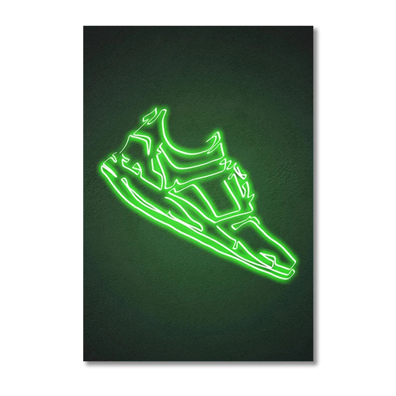Graffiti Sneakers Wall Art Poster Neon