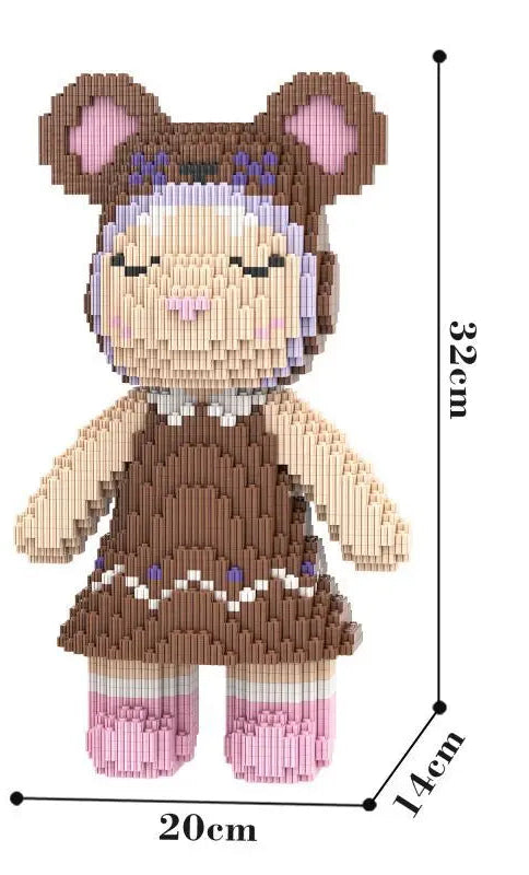 Mini Bearbrick Half Anatomy Fluid Art Bear Orna