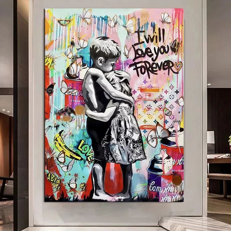 Modern Street Pop Wall Art Banksy Graffiti