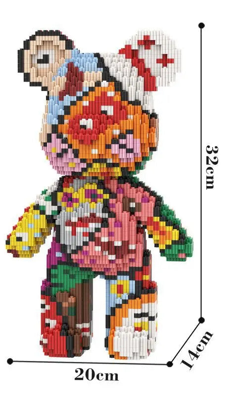 Mini Bearbrick Half Anatomy Fluid Art Bear Orna