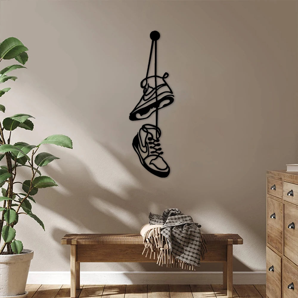 Basketball Shoes Metal Wall Art
