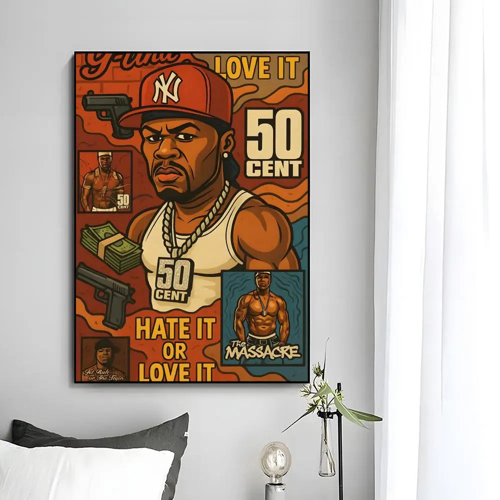 50 Cent Poster Canvas Wall Art