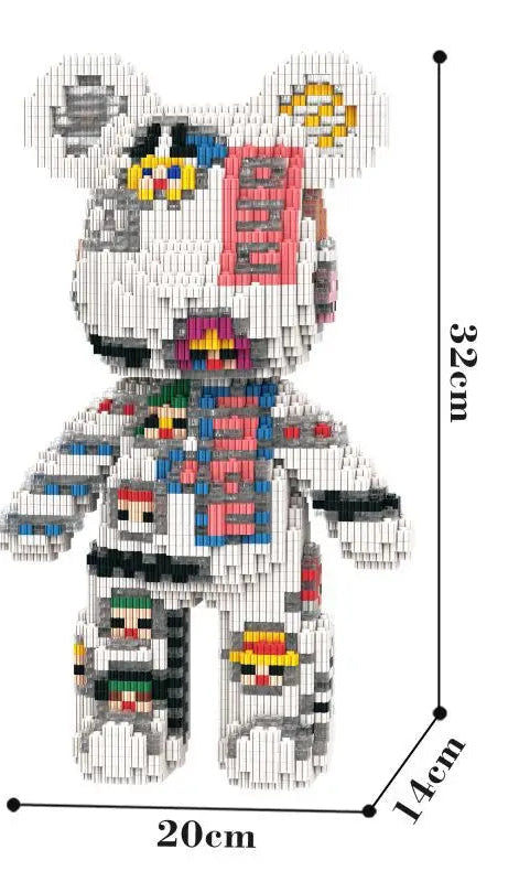 Mini Bearbrick Half Anatomy Fluid Art Bear Orna