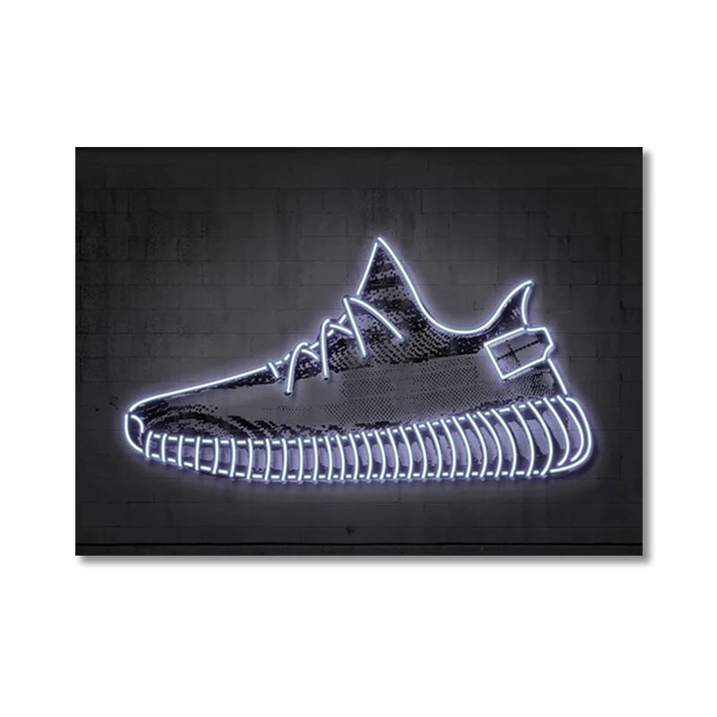 Graffiti Sneakers Wall Art Poster Neon