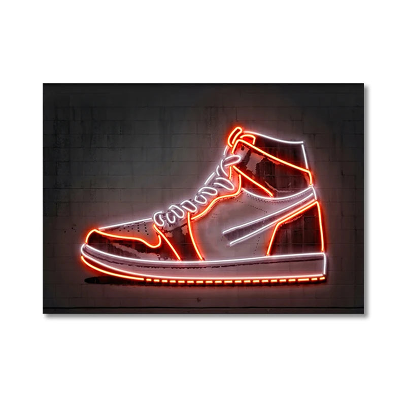 Graffiti Sneakers Wall Art Poster Neon