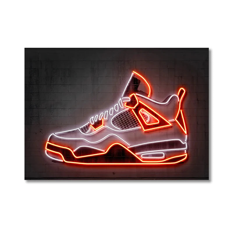 Graffiti Sneakers Wall Art Poster Neon