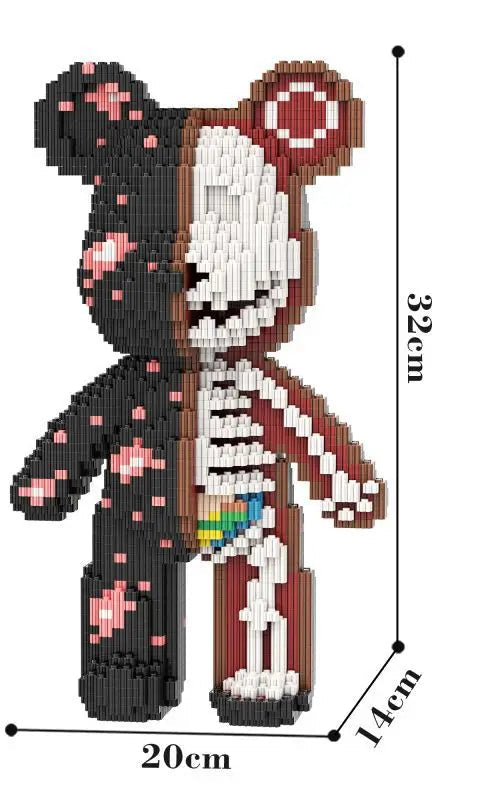 Mini Bearbrick Half Anatomy Fluid Art Bear Orna