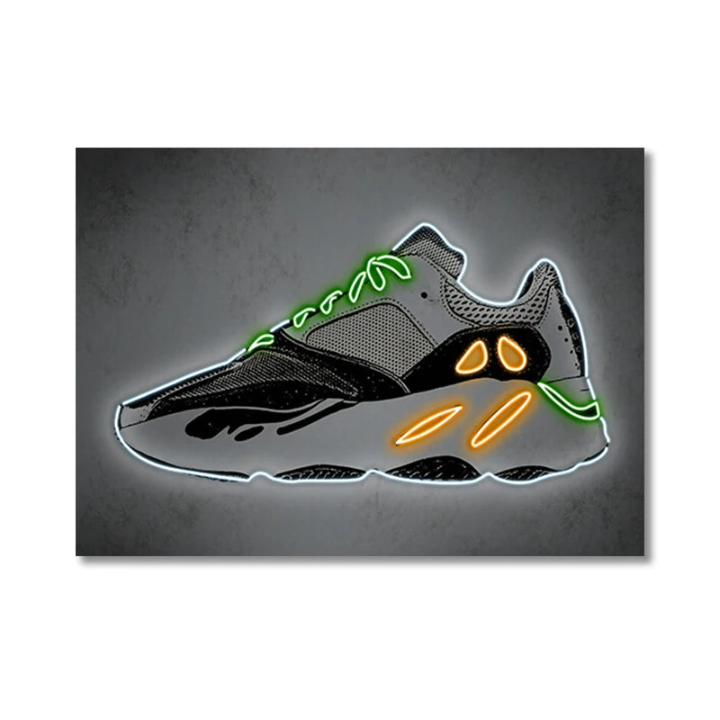 Graffiti Sneakers Wall Art Poster Neon