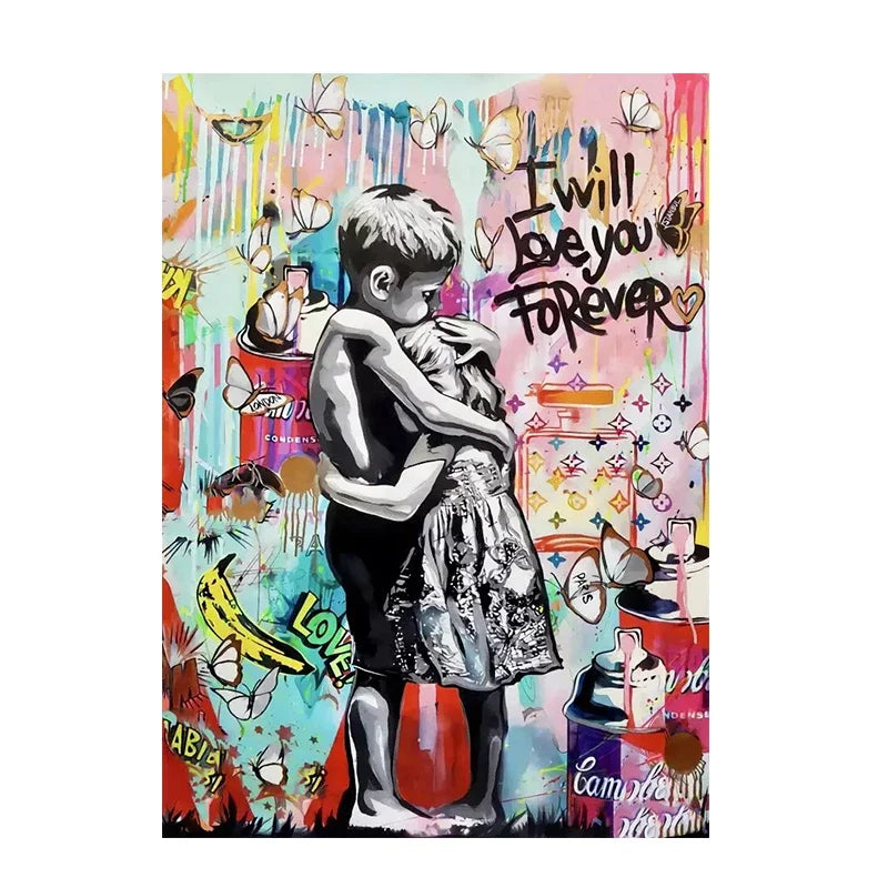 Modern Street Pop Wall Art Banksy Graffiti
